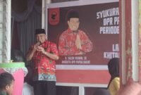 acara syukuran atas pelantikan Haji Saleh Siknun sebagai anggota Dewan Perwakilan Rakyat (DPR) Papua Barat untuk periode 2024-2029. Acara ini berlangsung pada hari Sabtu, 5 Oktober 2024, di Posko Tikar Rasa, Jalan Warahmade, Kelurahan Danaweria. (Dok. sulsel.tagarutama.com)