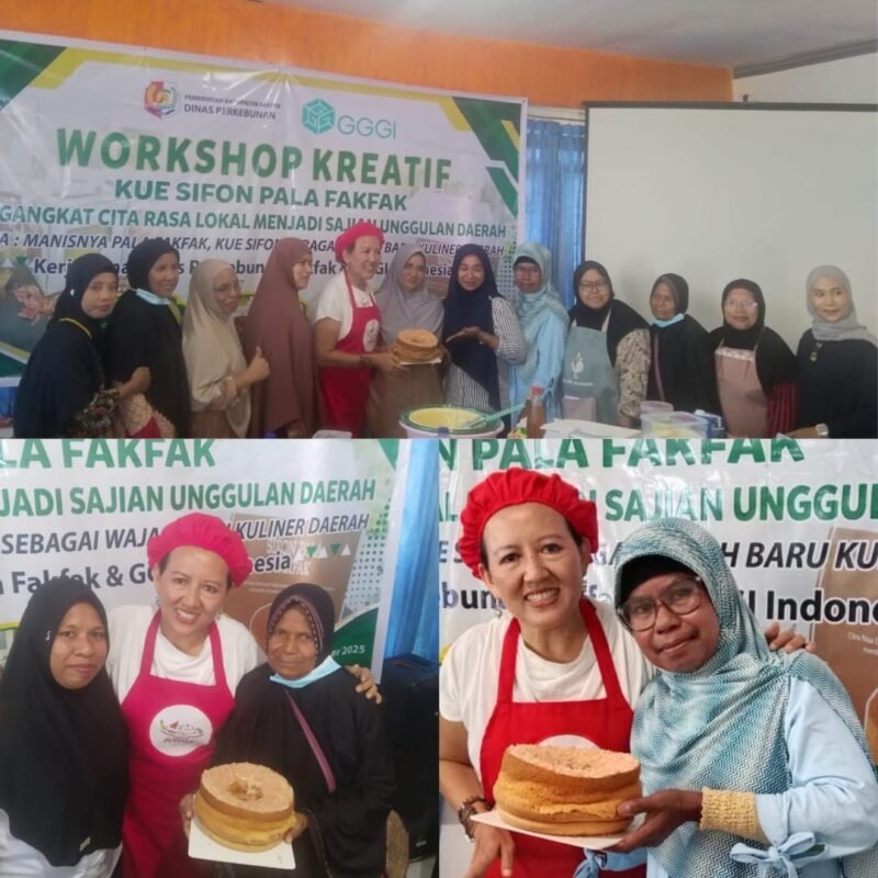 Foto. Workshop Kreatif Pembuatan Kue Sifon Pala Fakfak menghadirkan Nining Inovasia, pastry chef sekaligus praktisi kuliner UMKM asal Jakarta.
